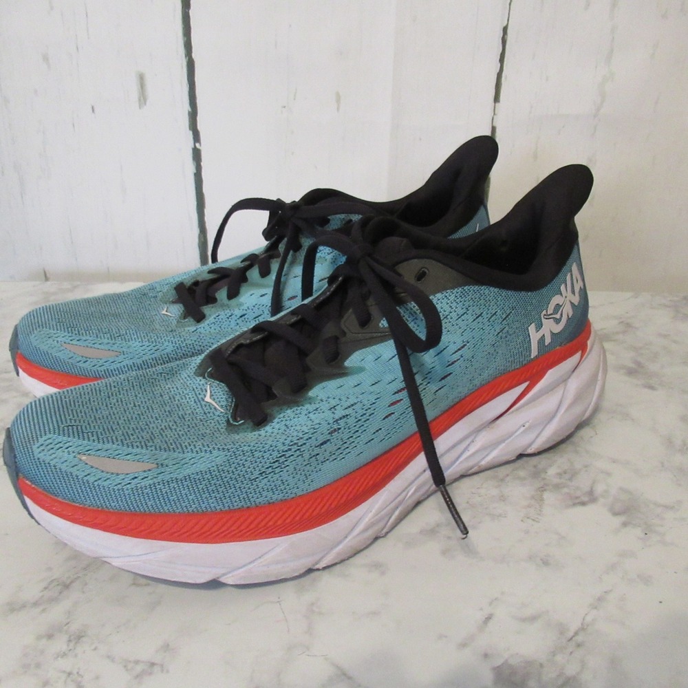 Hoka One One Sneakers Mens 8.5 42 D Clifton 8 Teal Blue Running Walking